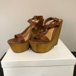 Steve Madden Barbados Wood Wedge Sandal (Size 8)